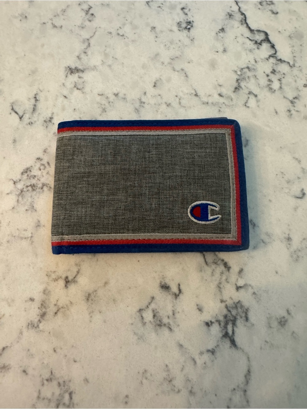 Champion Gray Wallet with Blue & Red Trim